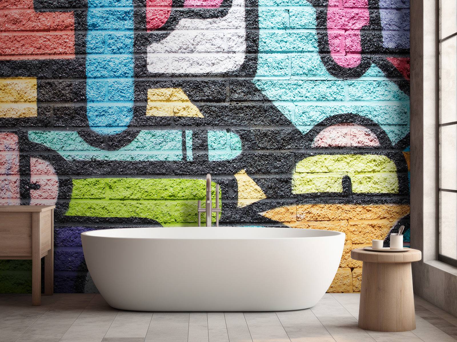 Papier Peint 3D Graffiti Glace Q6633 – Autocollant Mural – Peinture Murale Kay