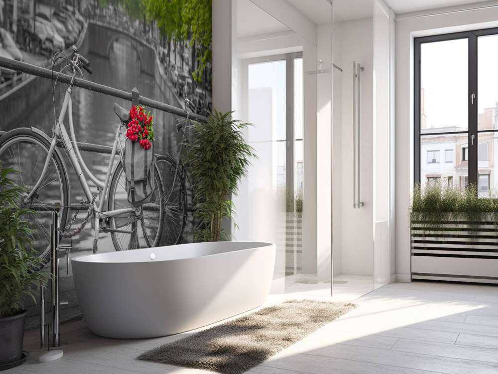 Vélo avec des fleurs