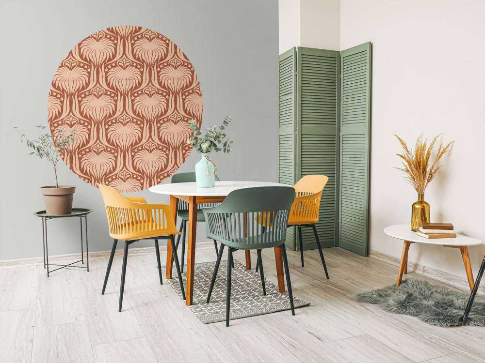 Motif de lotus en terre cuite
