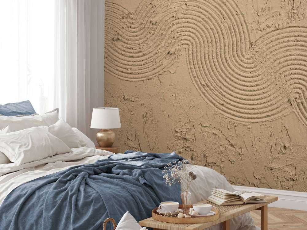 Jardin zen texturé en brun