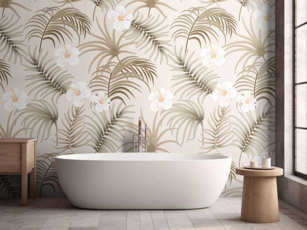 Feuilles et fleurs de palmier