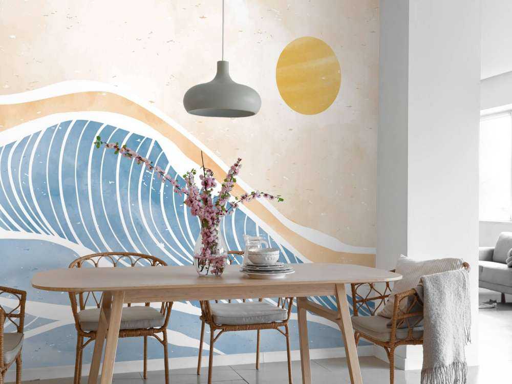 Des vagues bleues pour le soleil