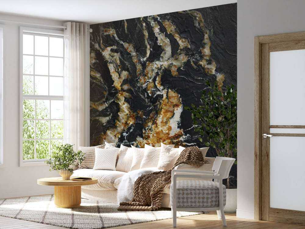 Marbre noir avec structure légère