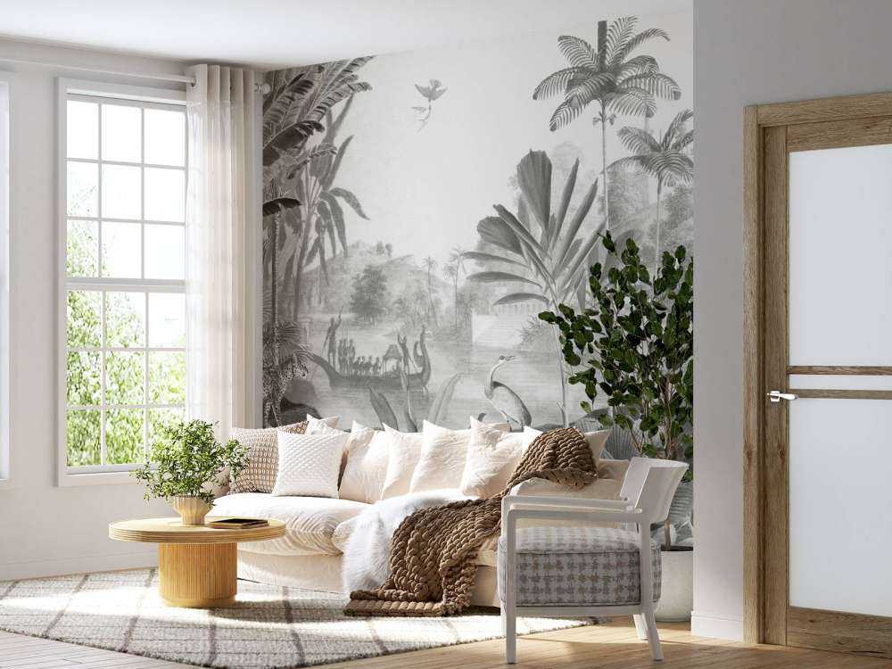 Leopard Landscape - Black and White