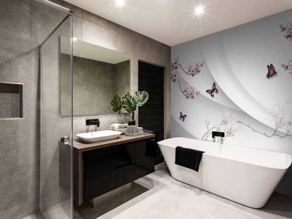 Fond blanc en 3D avec fleur décorative