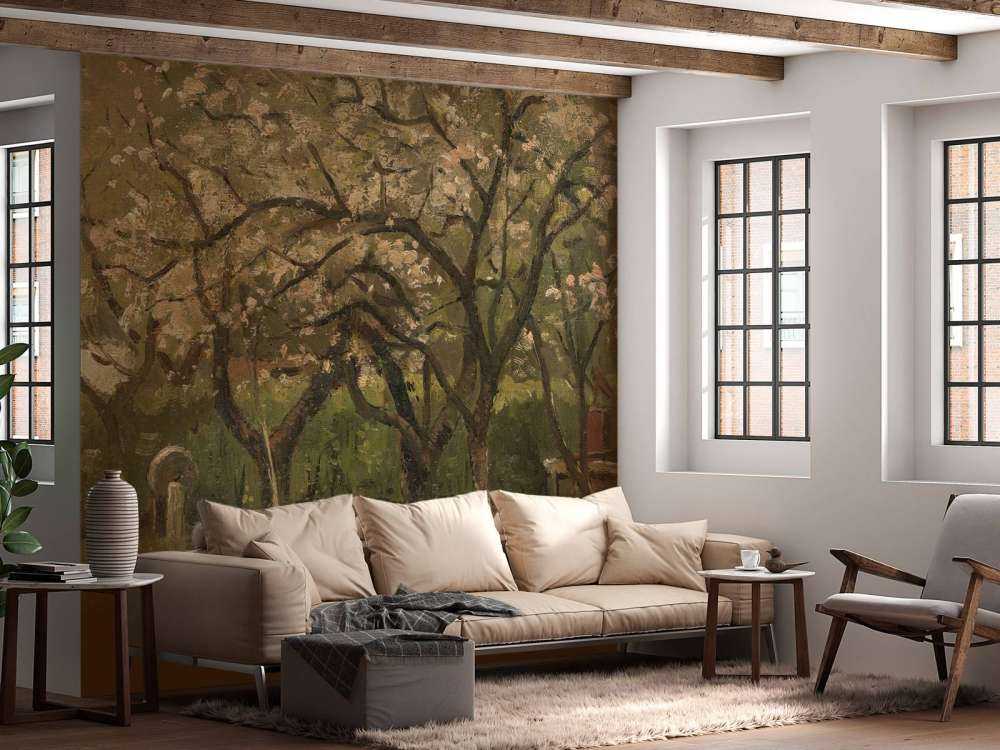 Arbre fleuri dans un verger