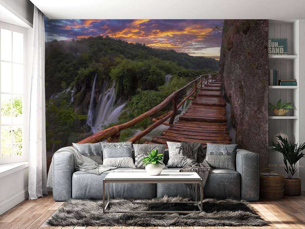 Pont avec coucher de soleil