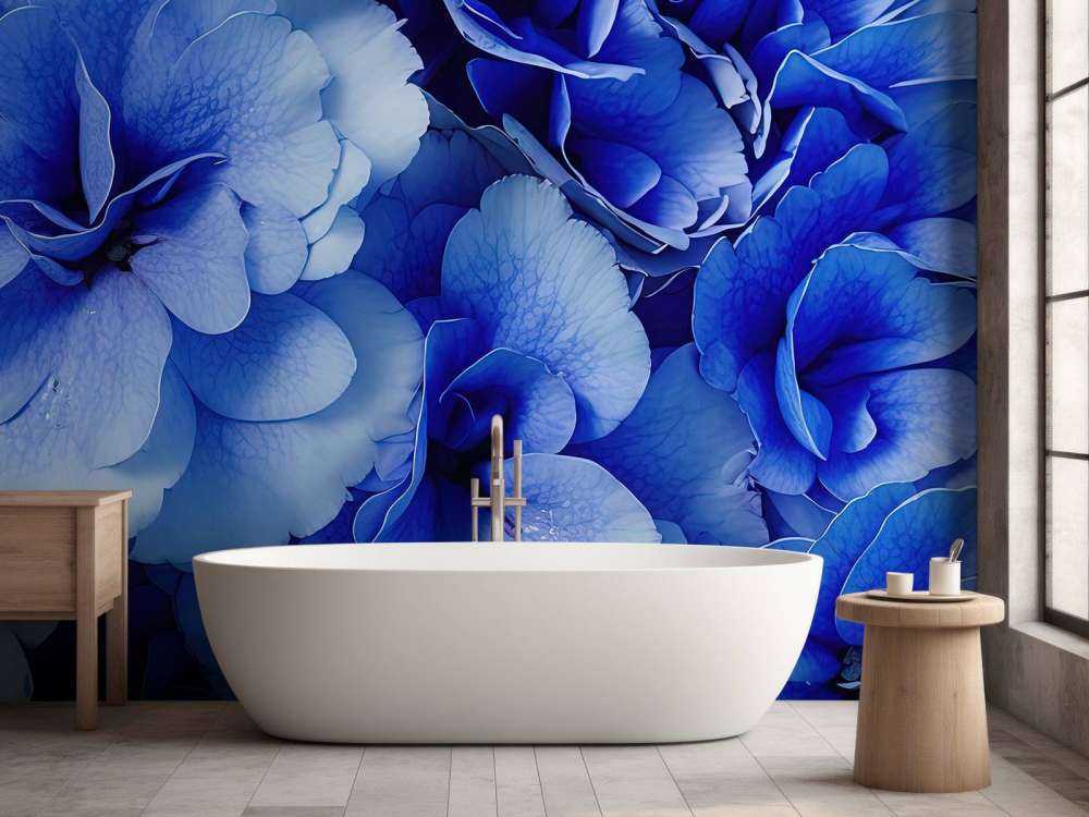 Gros plan sur des hortensias bleus