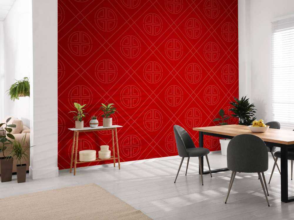 Motif chinois rouge