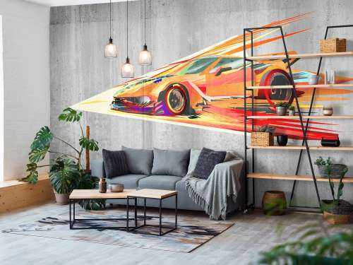 Voiture de course graffiti