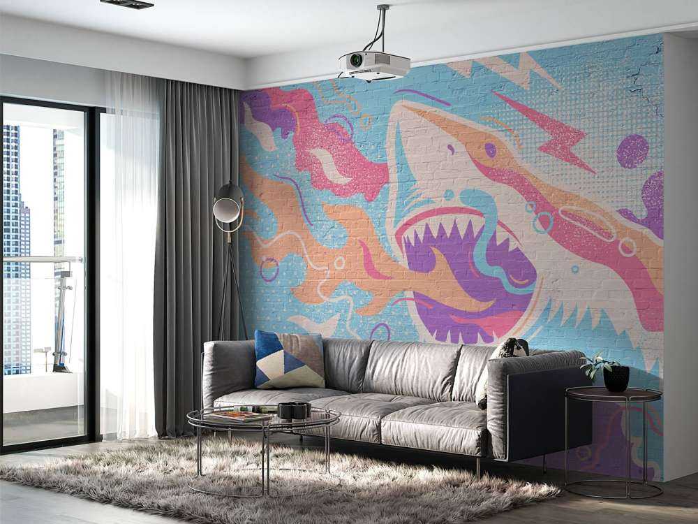 Graffiti avec un requin