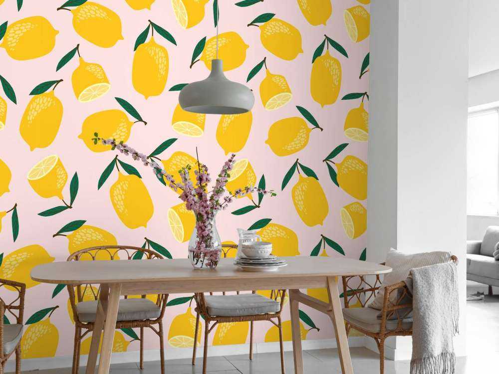 MOTIFS CITRON ROSE