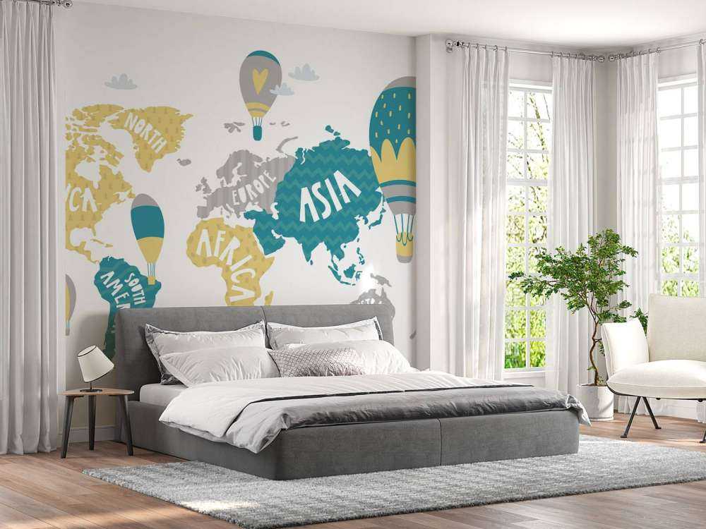 Carte du monde avec des ballons