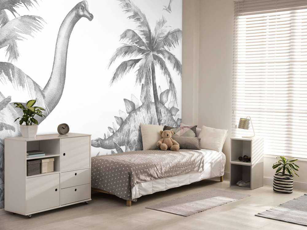 Dinosaures en noir et blanc