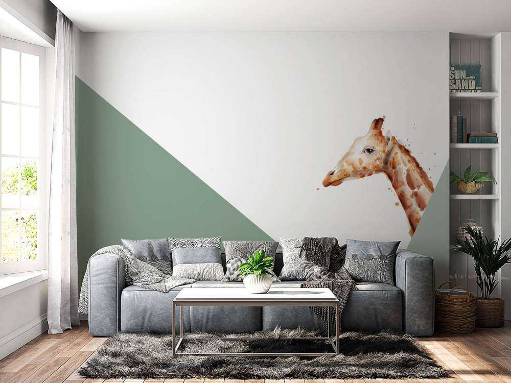 Triangles verts avec girafe