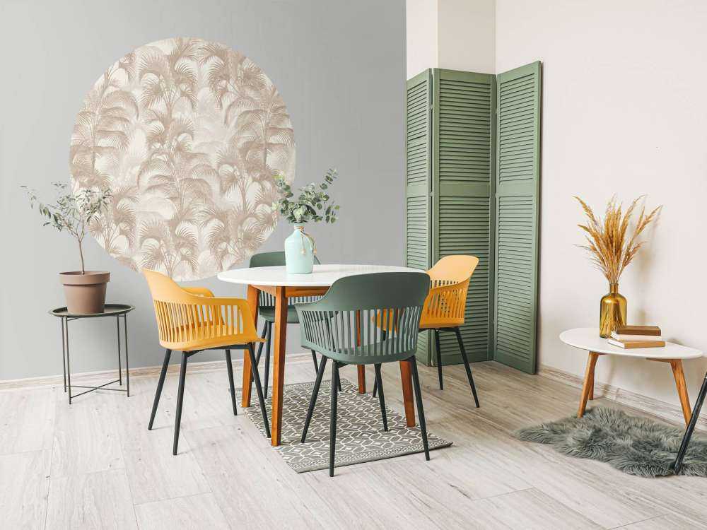 Palmiers tropicaux vintage - beige