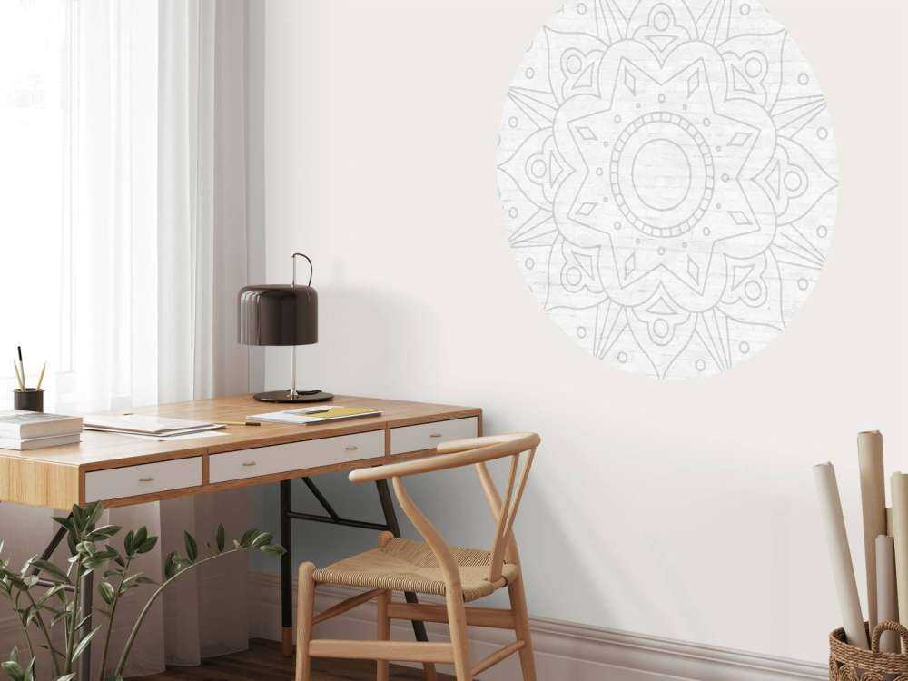 Mandala géométrique gris
