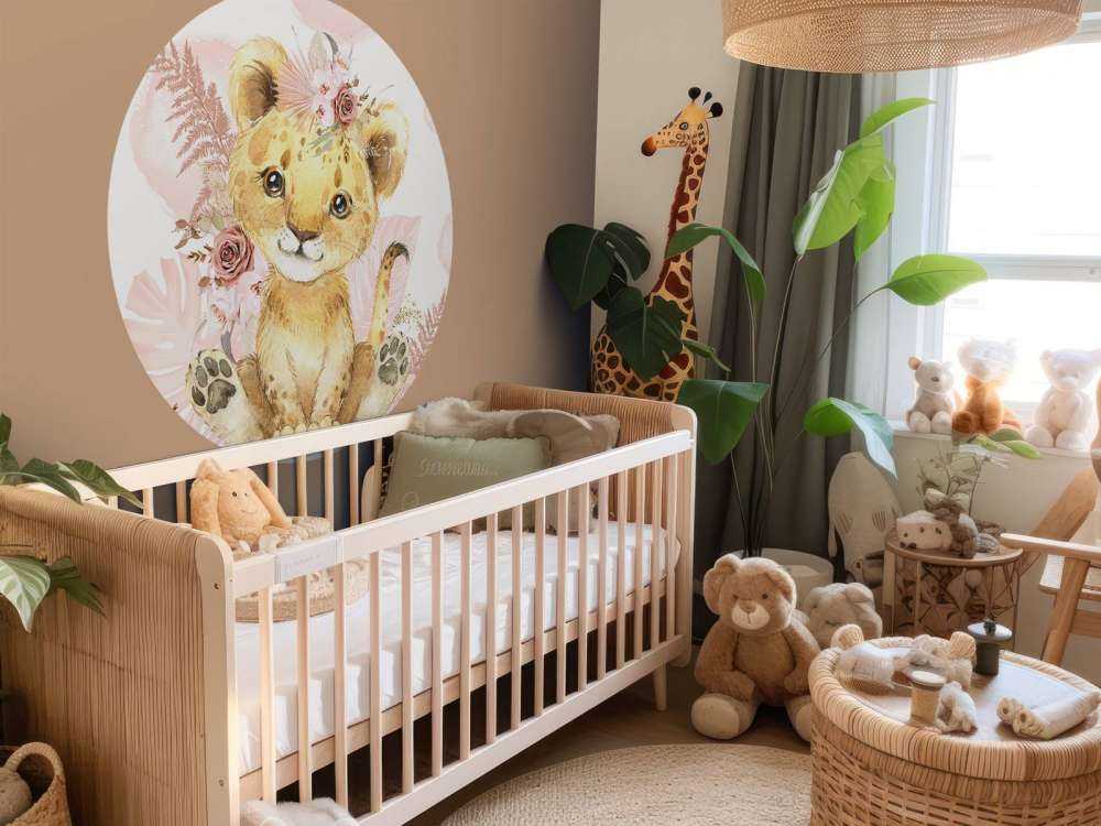 Bébé lionne jungle rose