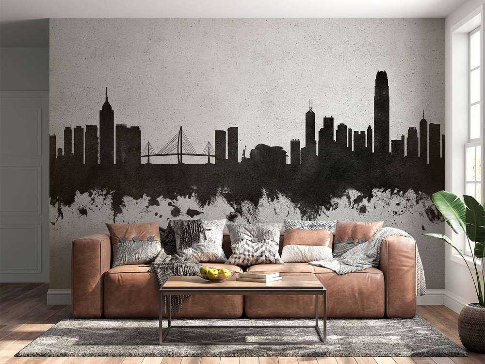 Aquarelle skyline, Hong Kong