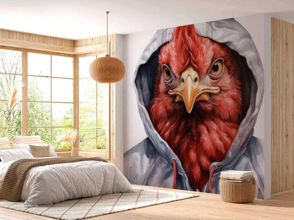 Poulet de dessin animé à l'aquarelle en sweat à capuche