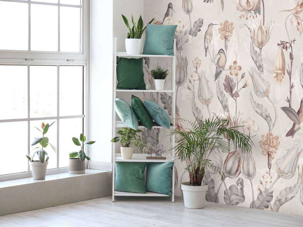 Symphonie des Colibris de Printemps - Fleur Sépia Vintage