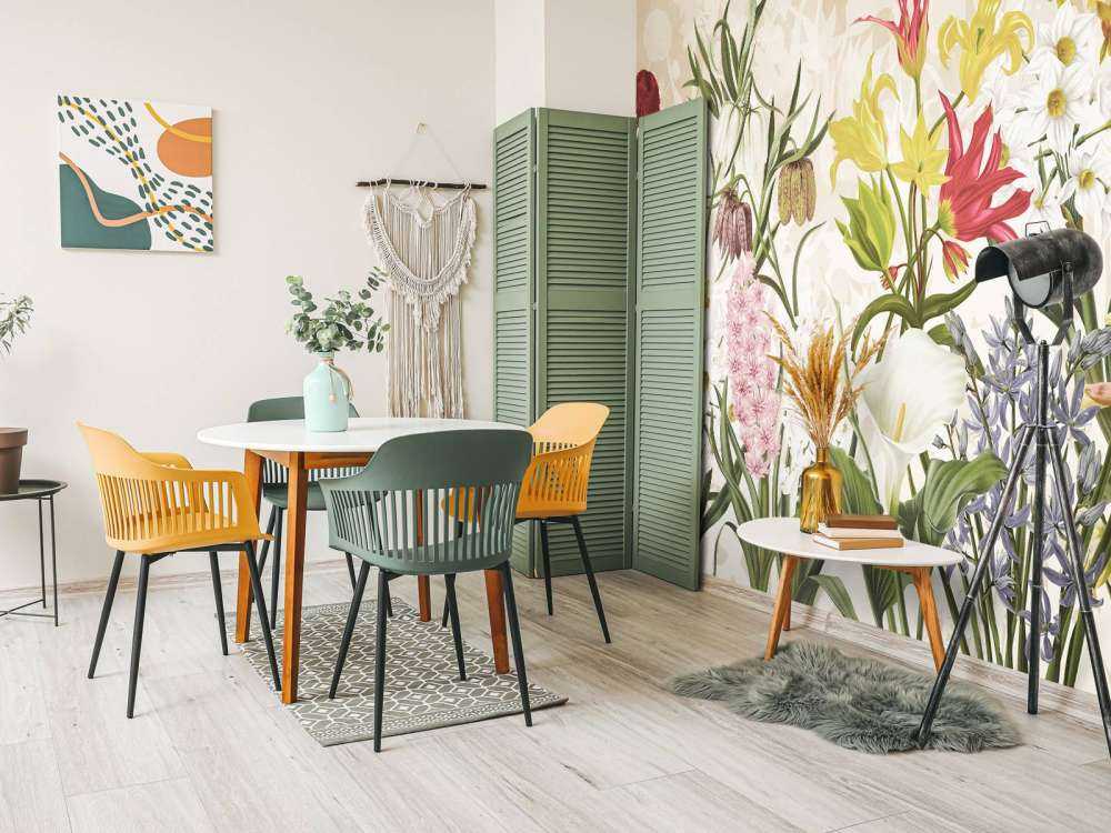Fleurs de Printemps - Beige Miel Chaud
