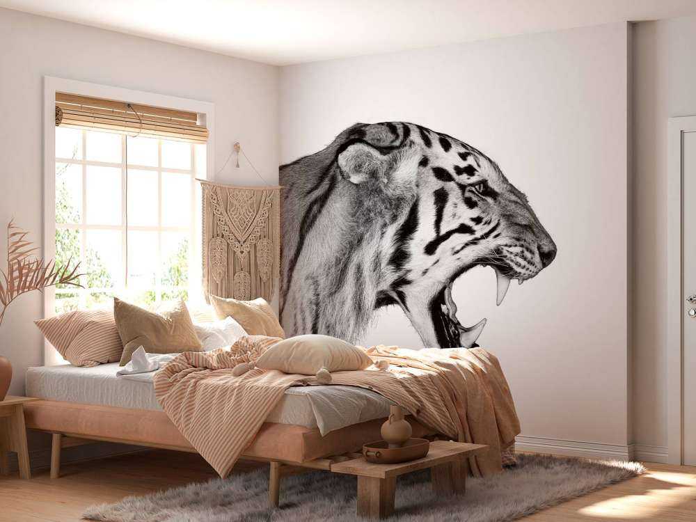 Tigre rugissant blanc
