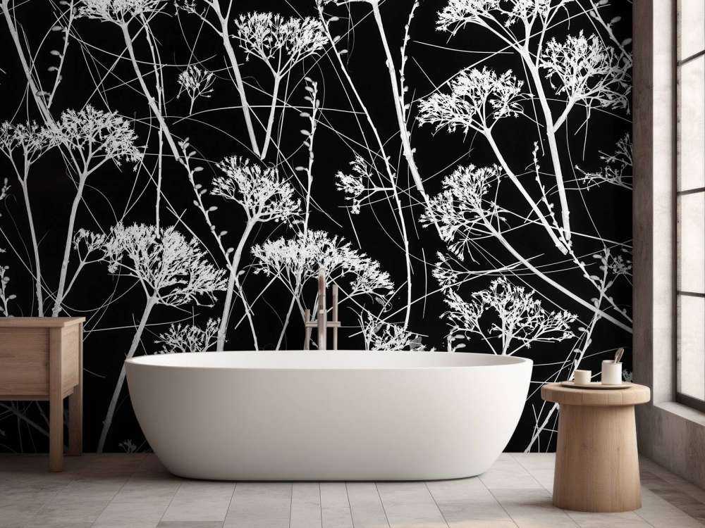 Silhouette de plantes séchées