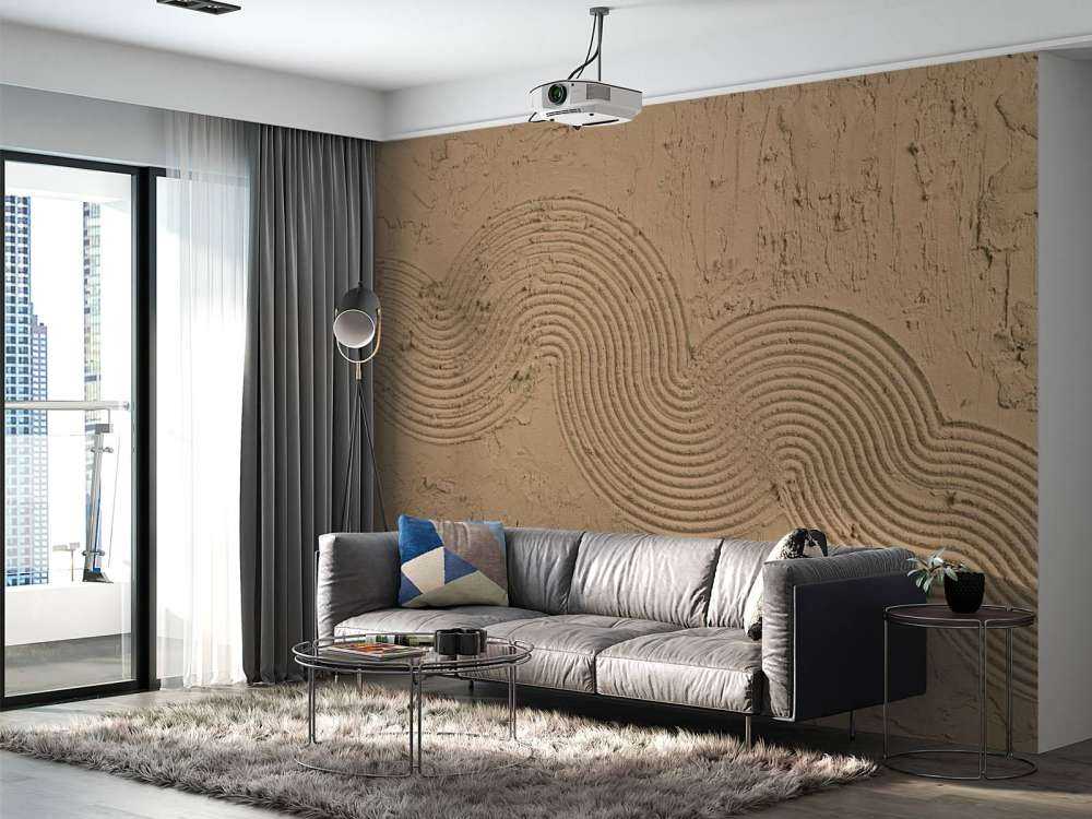 Jardin zen texturé en brun