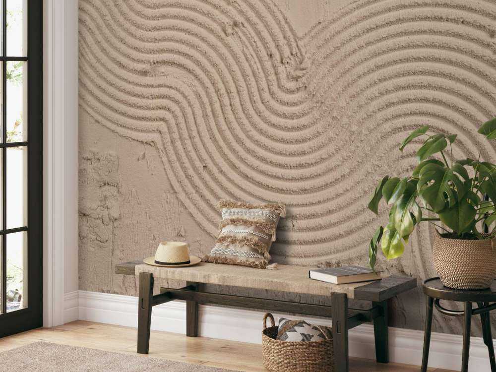 Lignes et structures organiques en taupe