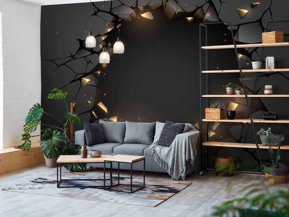 Mur noir avec trou