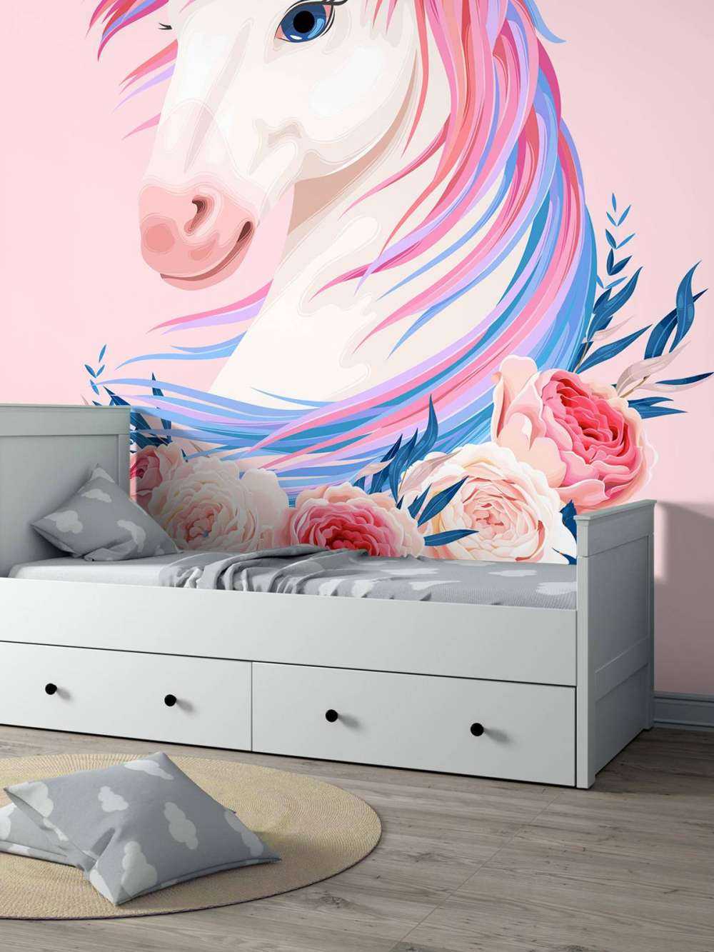 Licorne avec des fleurs