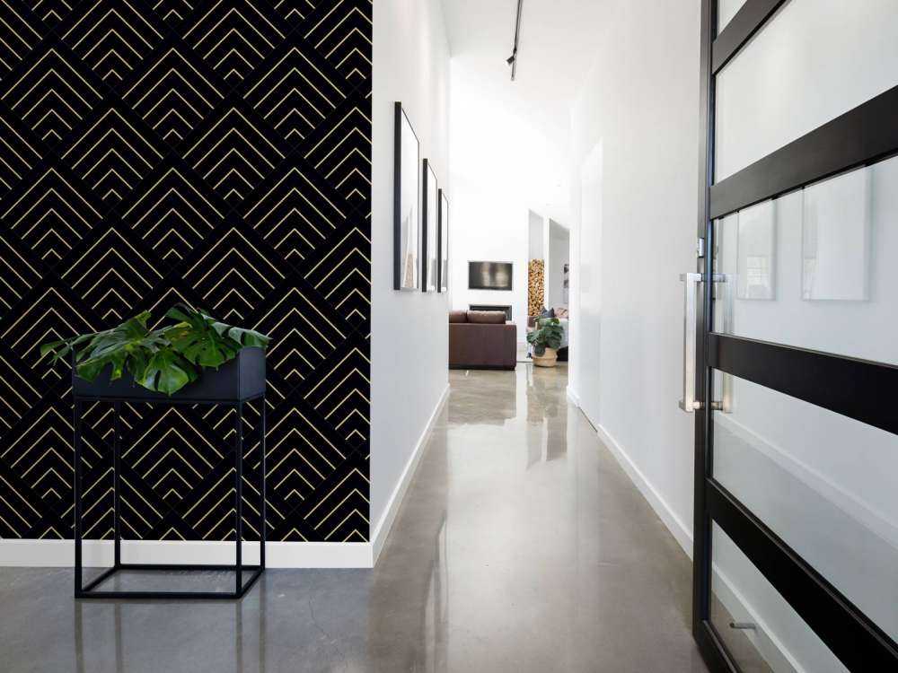 Motif Lignes dorées, noires