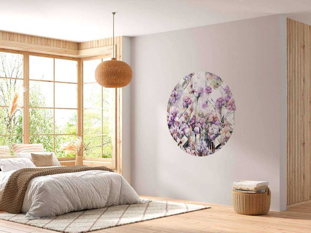 Immenses iris aquarelle violets