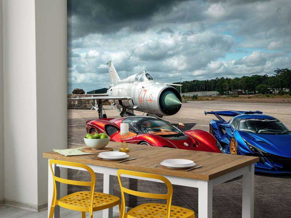 Supercars dans un avion de chasse