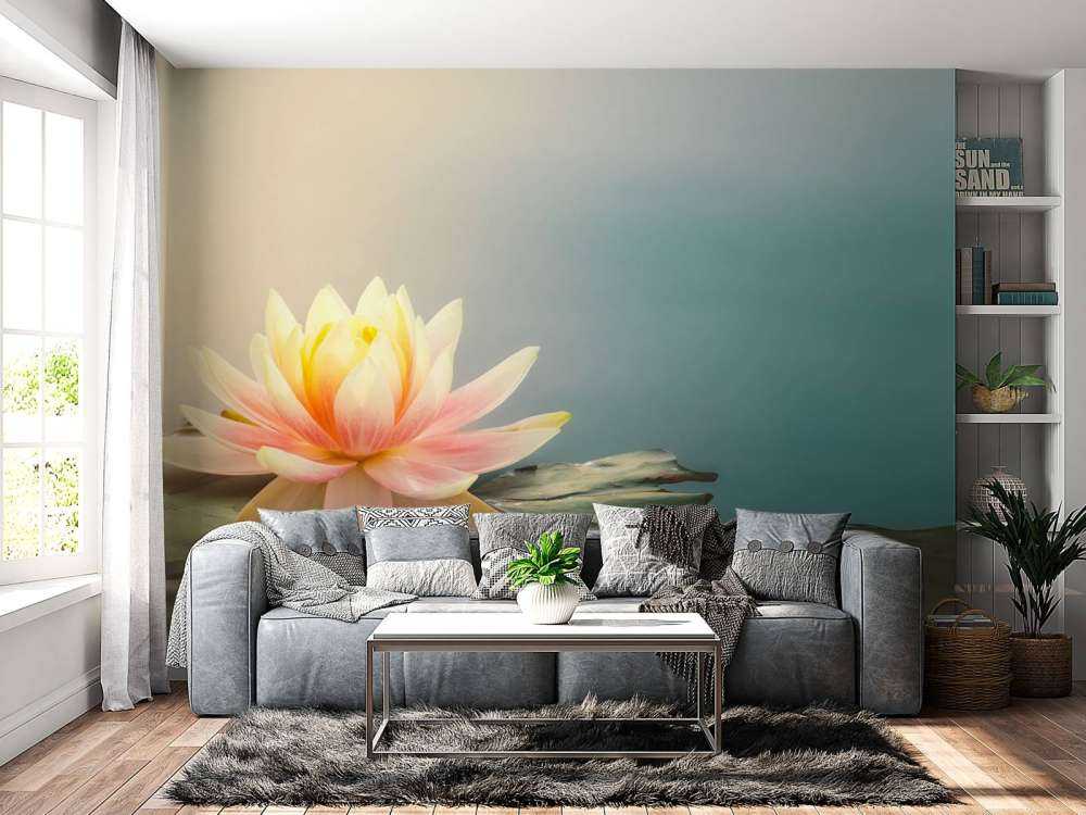 Étang avec fleurs de lotus