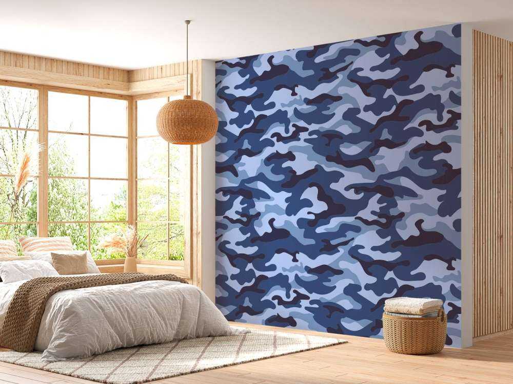 Motif Camouflage bleu