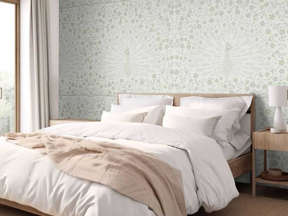 Classic Elegant Peacock Splendour Pattern - vert