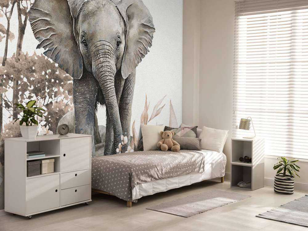 Bébé éléphant de la jungle taupe