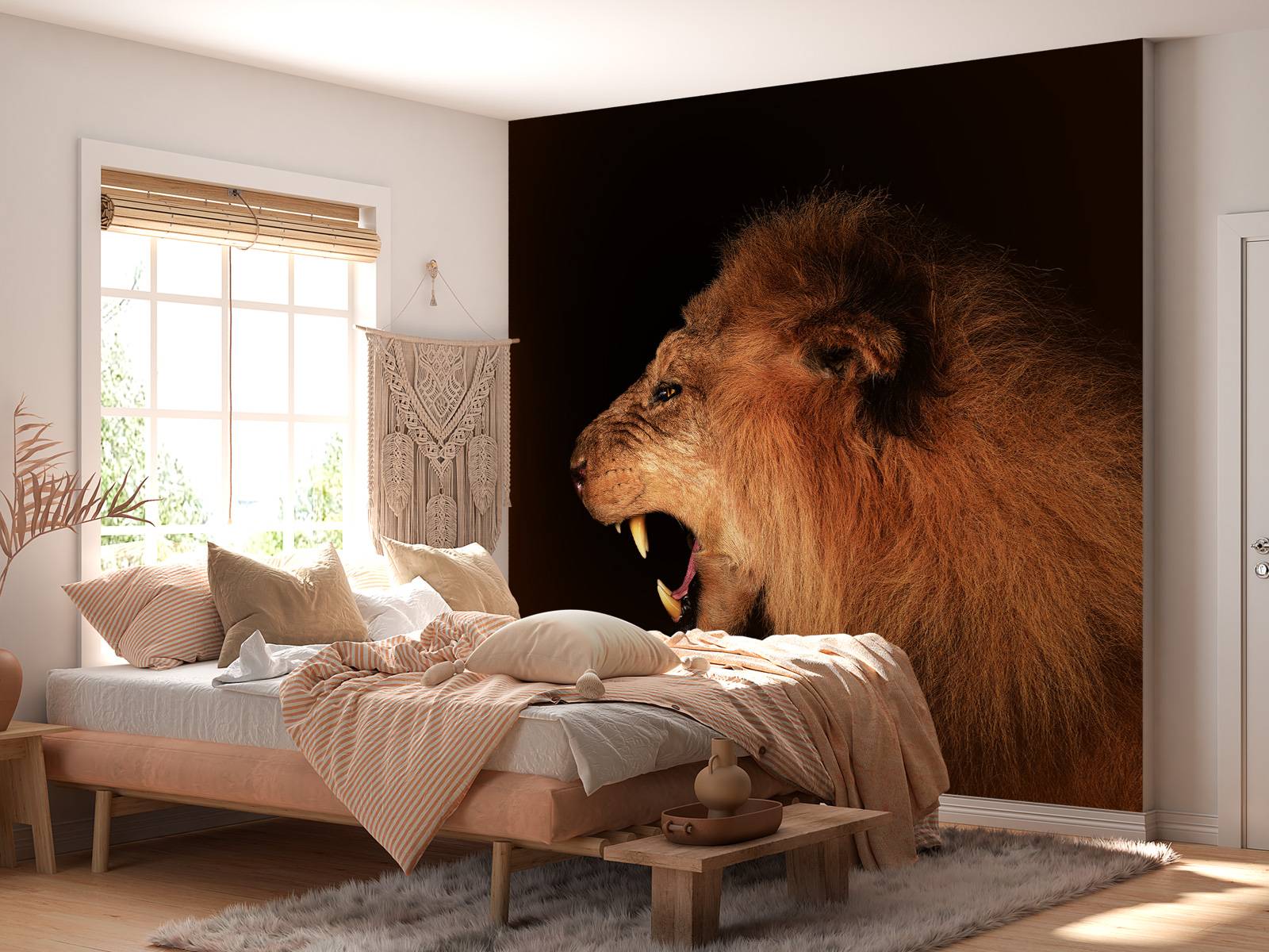 Lion rugissant