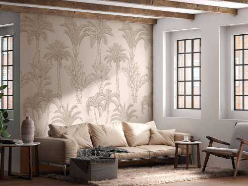 Jungle art linéaire beige