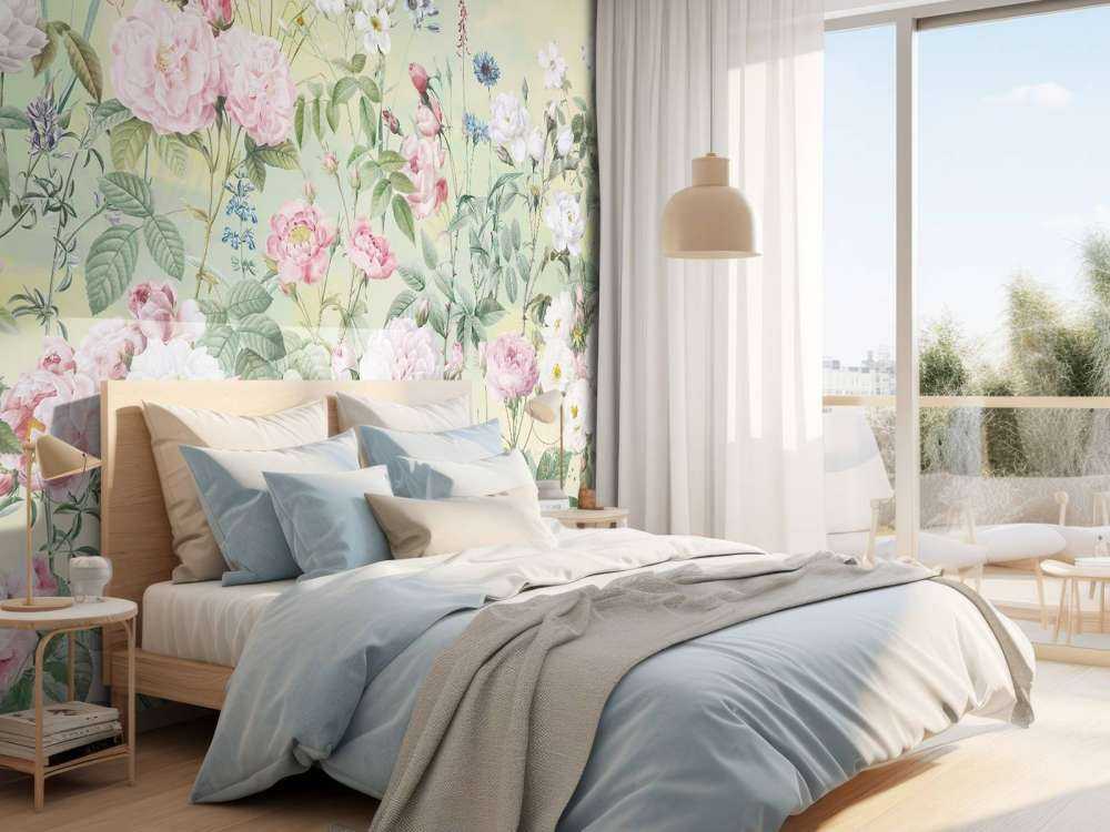 Jardin de roses romantiques