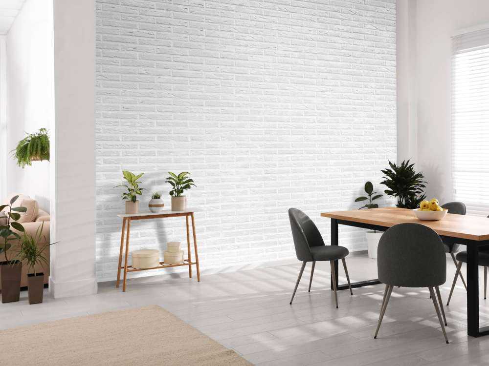 Mur de briques blanches