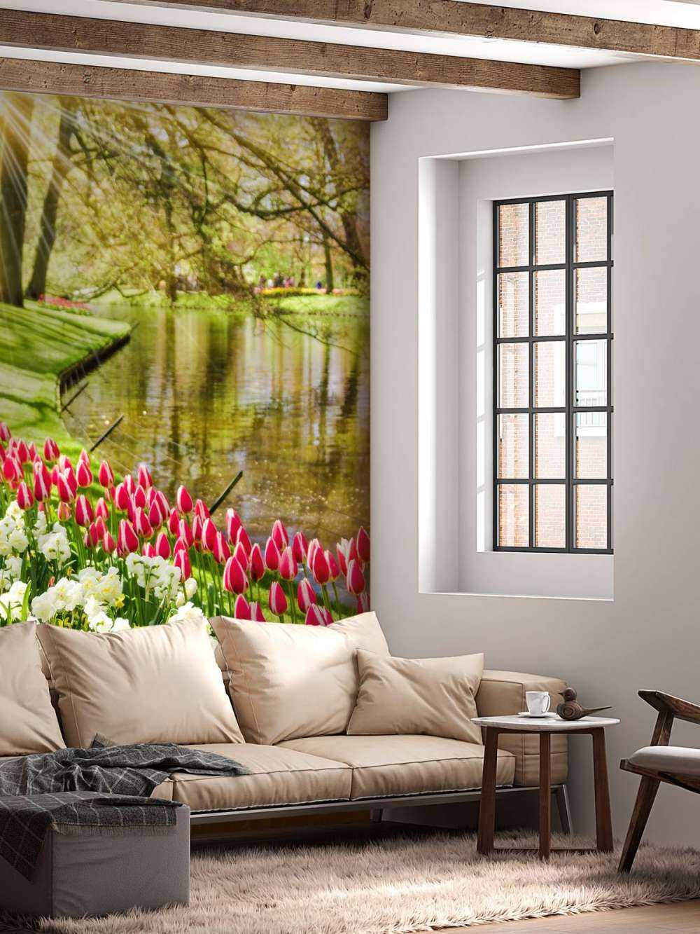 Des fleurs dans un parc ensoleillé