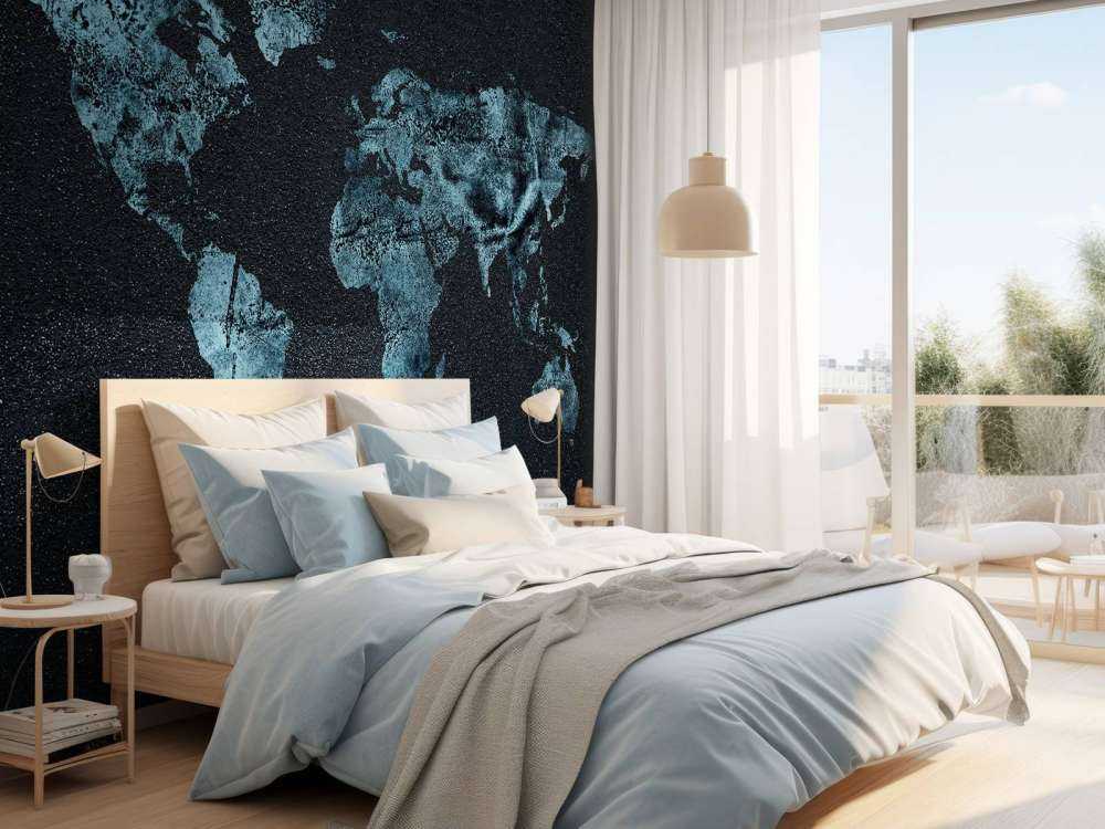 Carte du monde bleue