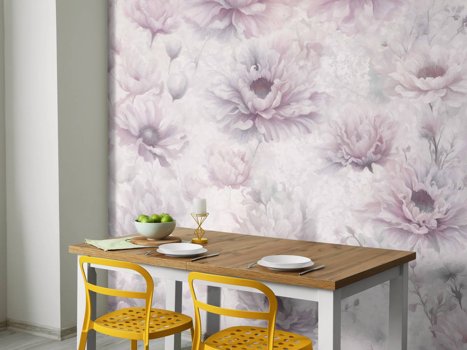 Mur romantique rose