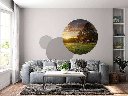 Pâturage au coucher du soleil
