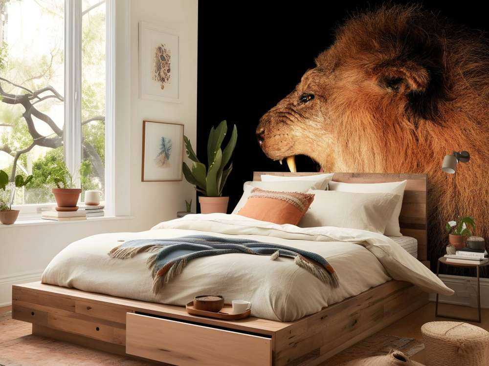 Lion rugissant