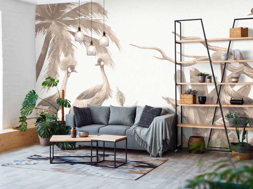 Jungle avec grues en taupe
