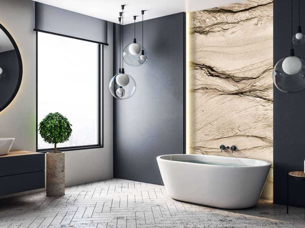 Marbre beige ondulé